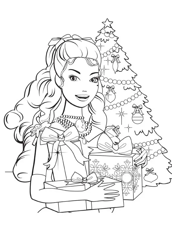 Barbie in a Christmas Carol Colouring Sheets 1