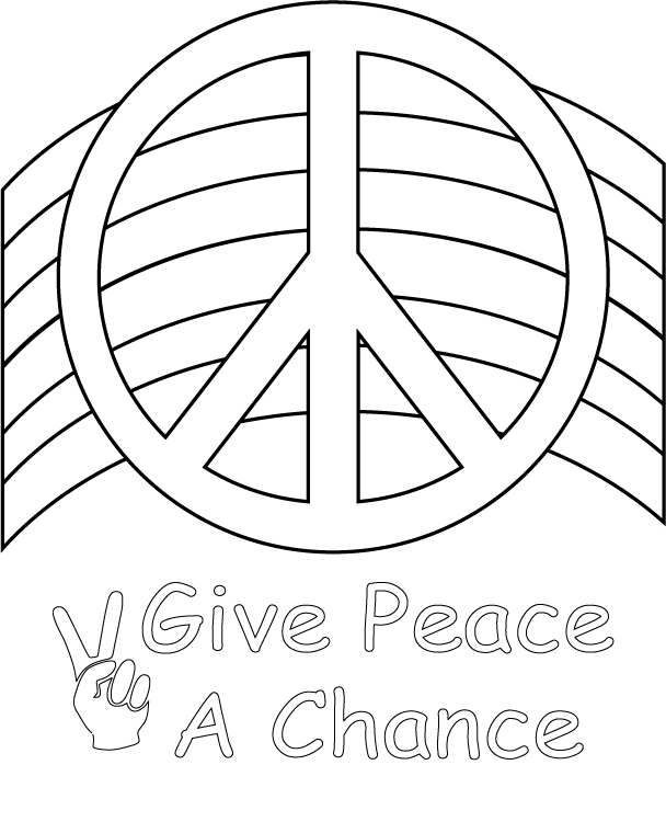 Peace Sign Colouring Sheets