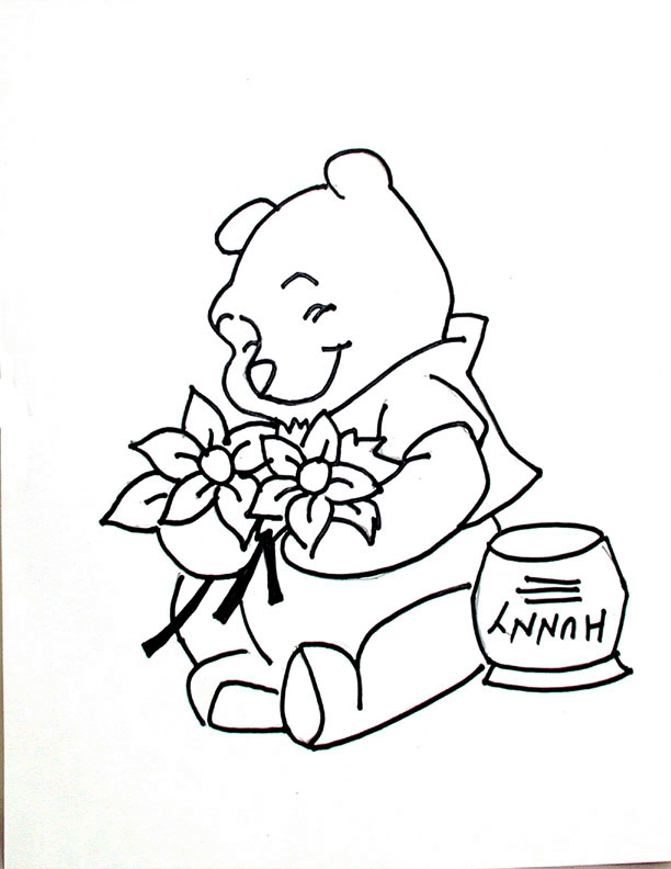 Winnie The Pooh Coloring Pages Valentines Day. Winnie The Pooh Colouring
