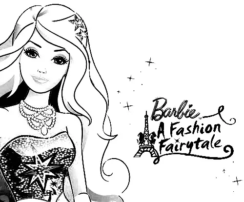Barbie in a Fashion Fairytale Colouring Sheets 1