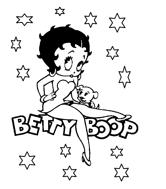Betty Boop Colouring Sheets 3