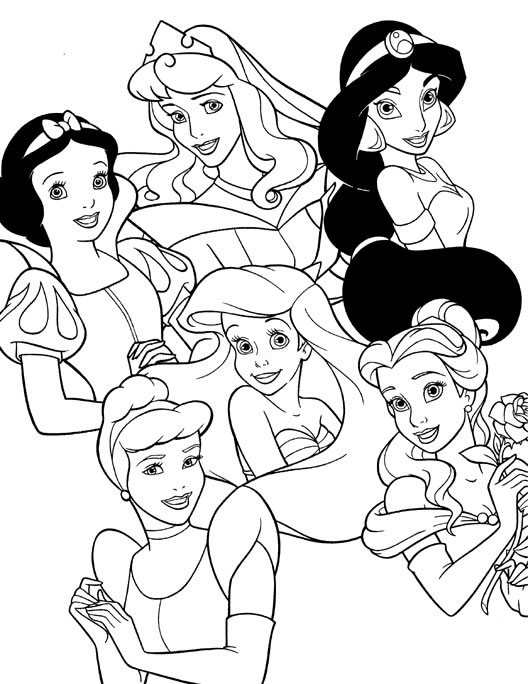 Disney Princess Colouring Sheets 1
