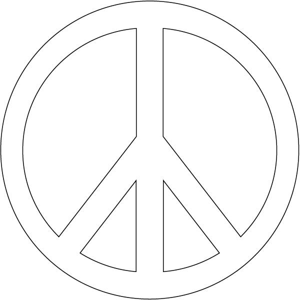 Peace Sign Colouring Sheets 2