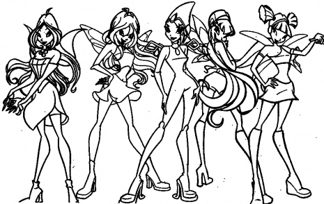 Winx Club Colouring Sheets 1